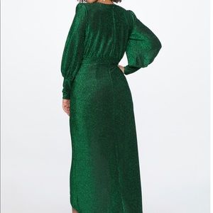 Eloquii Sparkle Maxi Dress, sz 14, Green, worn 1x